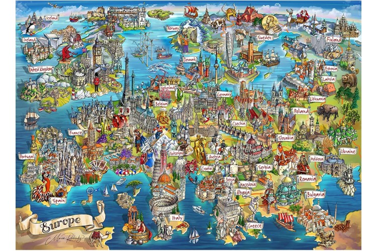 Gibsons Exploring Europe 1000pc Jigsaw Puzzle 
